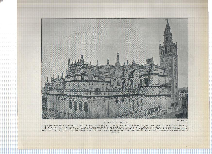 Lamina/sheet/feuille numerada 181/182:  La catedral y fachada Palacio de San Telmo de Sevilla