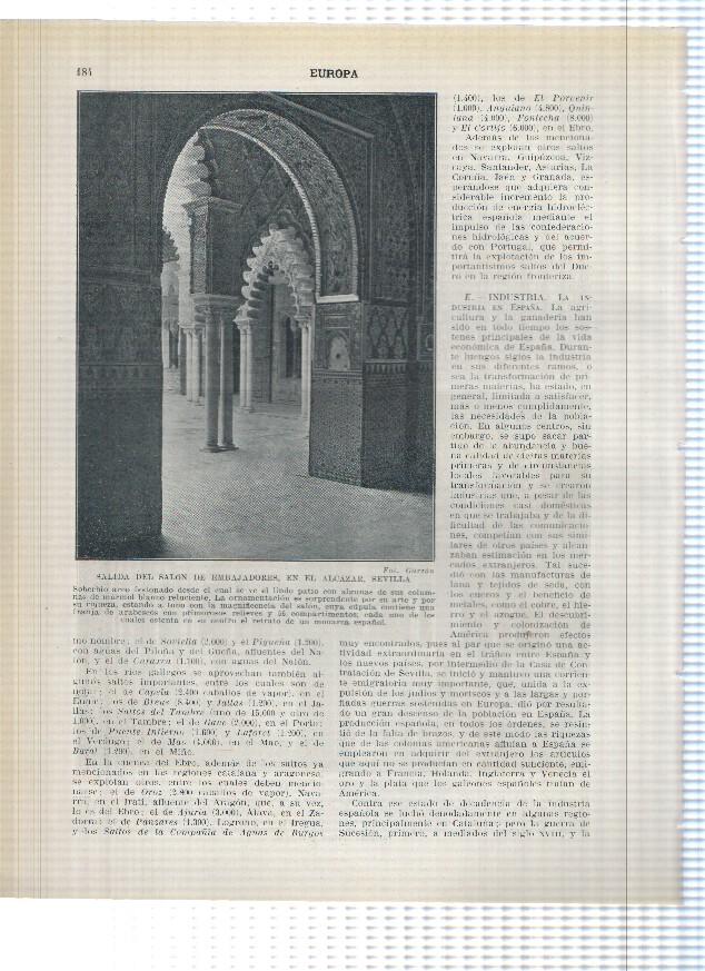 Lamina/sheet/feuille numerada 183/184:  Patio de las doncellas y salida del salon embajadores del alcazar de Sevilla