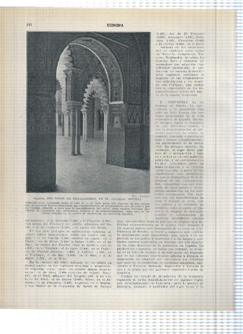 Lamina/sheet/feuille numerada 183/184:  Patio de las doncellas y salida del salon embajadores del alcazar de Sevilla