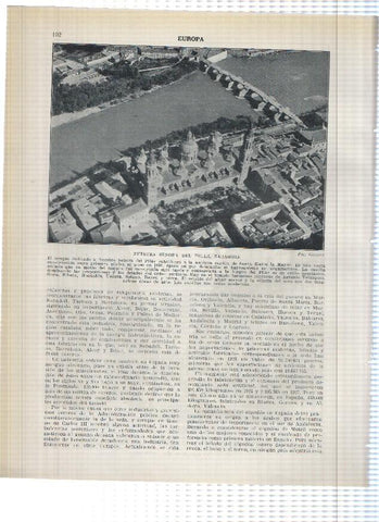 Lamina/sheet/feuille numerada 191/192:  Paseo de la Independencia, Calle de Don Alfonso y El Pilar de Zaragoza