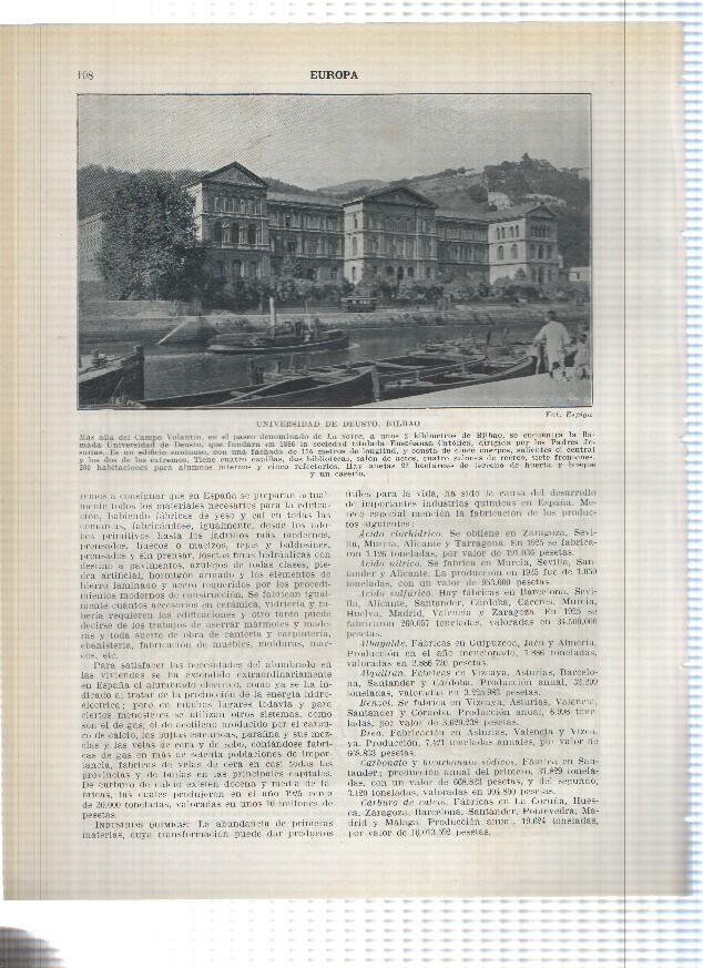 Lamina/sheet/feuille numerada 197/198: Muelle de Ripa, El Arenal, Puente de Isabel II de Bilbao y Universidad de Deusto