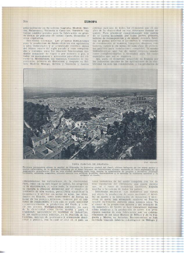 Lamina/sheet/feuille numerada 199/200: Universidad Comercial, Basilica Ntra Sra de Begoña de Bilbao y vista parcial de Granada