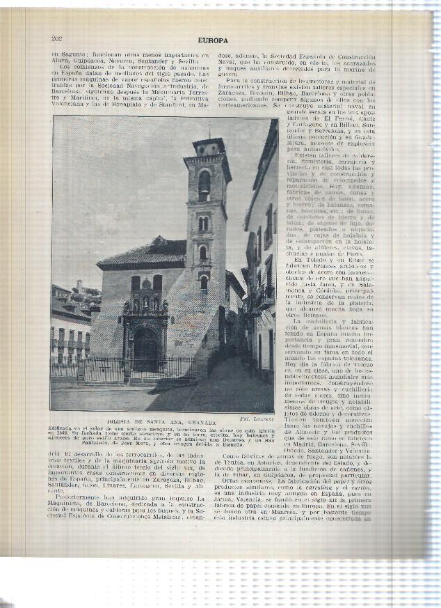 Lamina/sheet/feuille numerada 201/202: Plaza Nueva, Palacio de Justicia, Catedral, Iglesia de Santa Ana de Granada