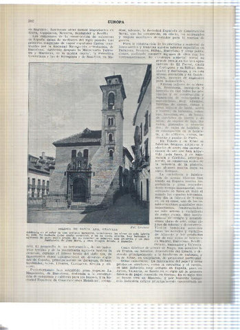 Lamina/sheet/feuille numerada 201/202: Plaza Nueva, Palacio de Justicia, Catedral, Iglesia de Santa Ana de Granada