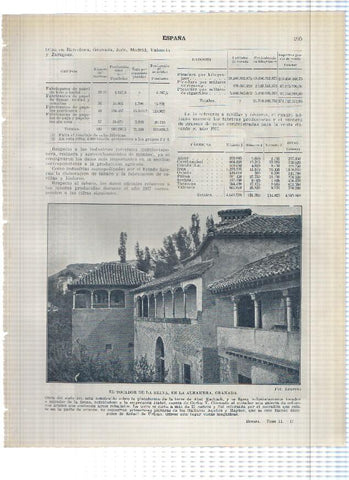 Lamina/sheet/feuille numerada 205/206: El tocador de la reina y Sala de las dos hermanas en la alhambra de Granada