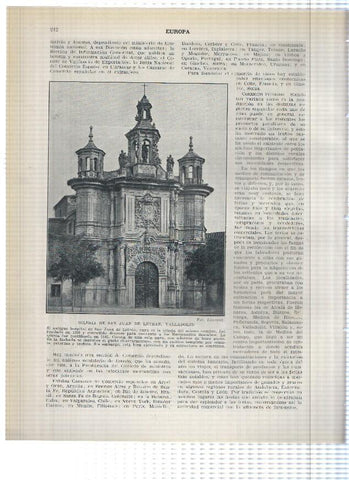 Lamina/sheet/feuille numerada 211/212:  Jardin del Generalife en la alhambra de Granada y Iglesia de San Juan de Letras de Valladolid