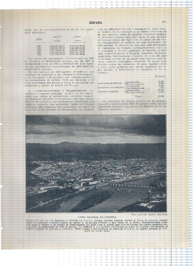 Lamina/sheet/feuille numerada 215/216:  Vista y Torre de la catedral de Cordoba 