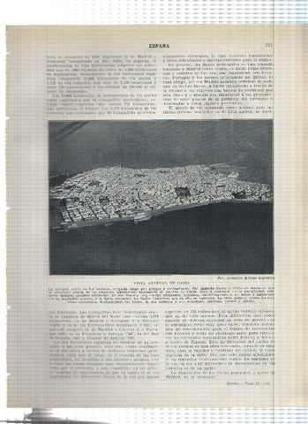 Lamina/sheet/feuille numerada 221/222:  Vista parcial y la catedral de Cadiz