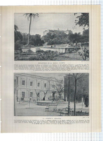 Lamina/sheet/feuille numerada 231/232: Monasterio de la Rabida en Huelva, La audiencia de Albacete e Iglesia San Jose del prado en vitoria