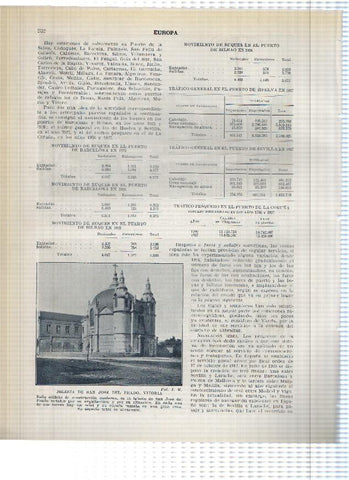 Lamina/sheet/feuille numerada 231/232: Monasterio de la Rabida en Huelva, La audiencia de Albacete e Iglesia San Jose del prado en vitoria