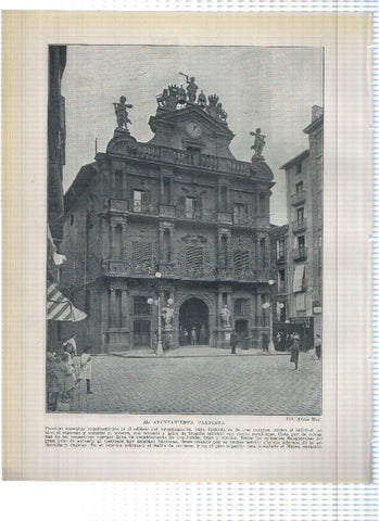 Lamina/sheet/feuille numerada 239/240: Iglesia San Lorenzo y Ayuntamiento de Lerida y Plaza San Francisco y Ayuntamiento de Pamplona