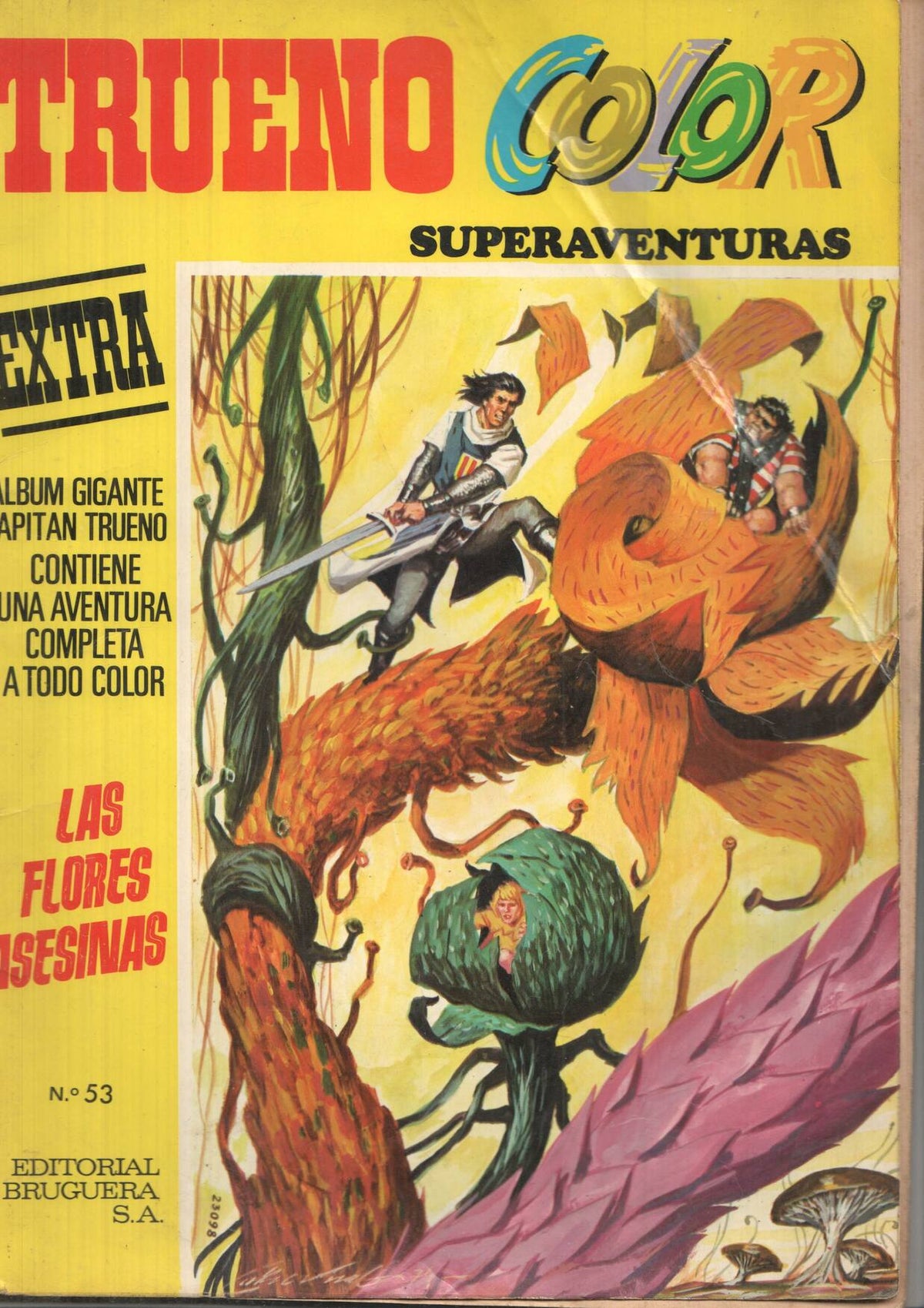 Trueno Color Superaventuras numero 53: Las flores asesinas (arrancada y falta la ultima pagina)