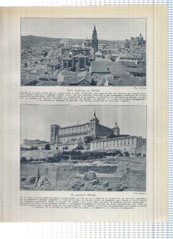 Lamina/sheet/feuille numerada 247/248: El Alcazar , Plaza de Zocodover y vista general de Toledo 
