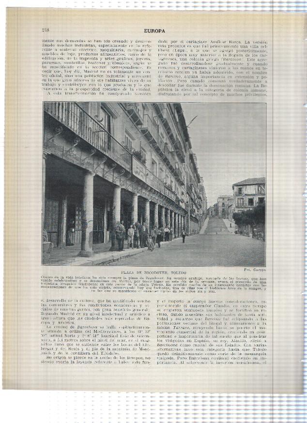 Lamina/sheet/feuille numerada 247/248: El Alcazar , Plaza de Zocodover y vista general de Toledo 