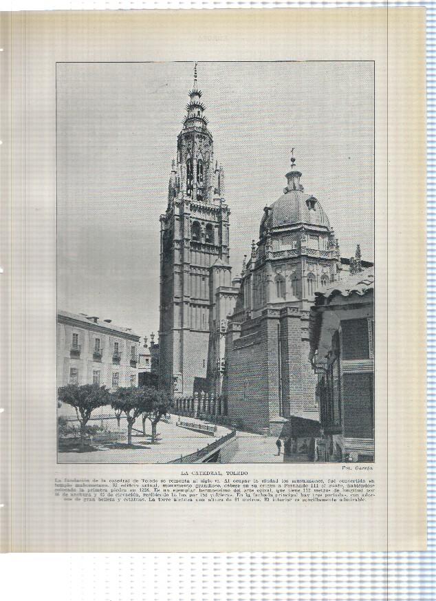 Lamina/sheet/feuille numerada 249/250: La catedral de Toledo y Convento de San Marcos en leon