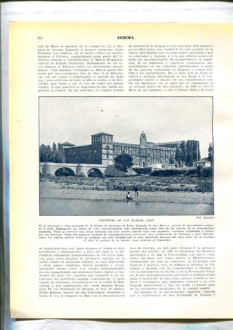 Lamina/sheet/feuille numerada 249/250: La catedral de Toledo y Convento de San Marcos en leon