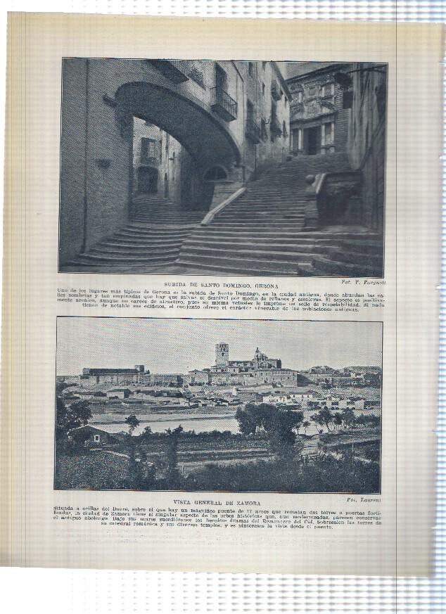 Lamina/sheet/feuille numerada 255/256:  Catedral y subida de Santo Domingo de Gerona y Vista general de Zamora