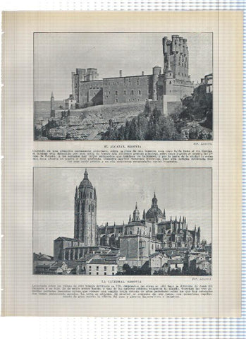 Lamina/sheet/feuille numerada 257/258:  El Alcazar ,la Catedral y Monasterio del Parral de Segovia