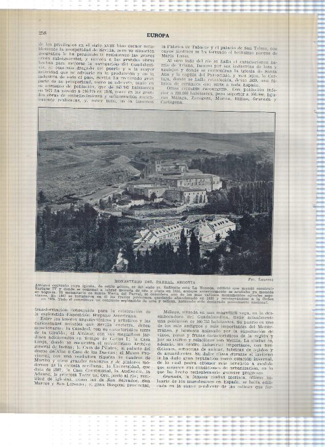 Lamina/sheet/feuille numerada 257/258:  El Alcazar ,la Catedral y Monasterio del Parral de Segovia