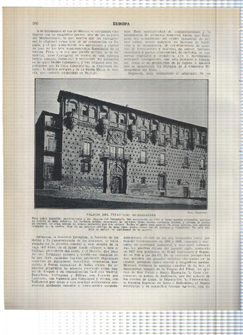 Lamina/sheet/feuille numerada 259/260:  Puente San Pablo y vista general de Cuenca y Palacio del Infantado en Guadalajara