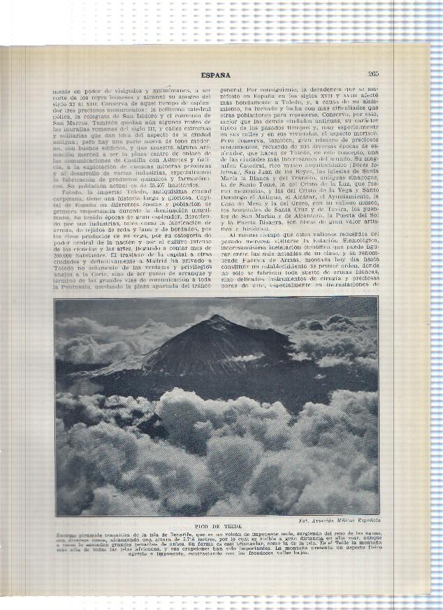 Lamina/sheet/feuille numerada 265/266: Pico del Teide, Puerto de Santa Cruz de Tenerife y Vista de Las Palmas