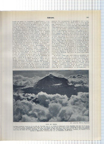 Lamina/sheet/feuille numerada 265/266: Pico del Teide, Puerto de Santa Cruz de Tenerife y Vista de Las Palmas