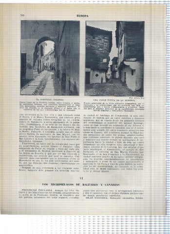 Lamina/sheet/feuille numerada 267/268: Palacio conde de revillagigedo en gijon, plaza de churruca en ferrol, El portillo en cordoba y calle tipia de la alberca