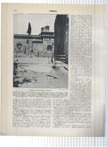 Lamina/sheet/feuille numerada 269/270: Vista de Manresa, Iglesias romanicas en Tarrassa