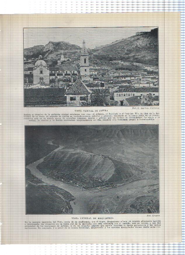 Lamina/sheet/feuille numerada 271/272: Vista de Jativa, Mequinenza,, recoleccion de arroz y de pastos