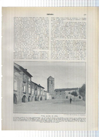 Lamina/sheet/feuille numerada 279/280: Plaza Mayor de Ainsa, Castillo de los Reyes en Olite, Castillo de Almodovar del Rio