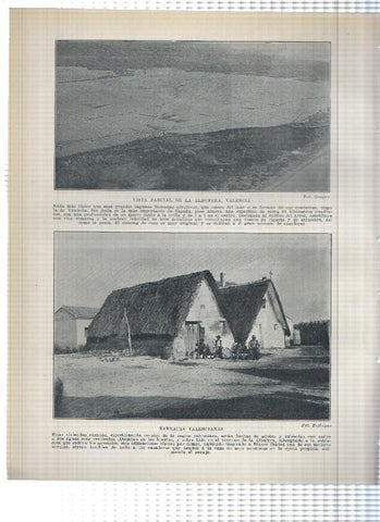 Lamina/sheet/feuille numerada 281/282: Monasterio de Sant Llorens de Munt, Cascada de San Miquel de Fay, Barracas y la albufera de ValenciaAlmodovar del Rio