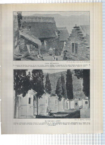 Lamina/sheet/feuille numerada 283/284: casas de Borduis, El calvario de Jatiba, Iglesia de Viella