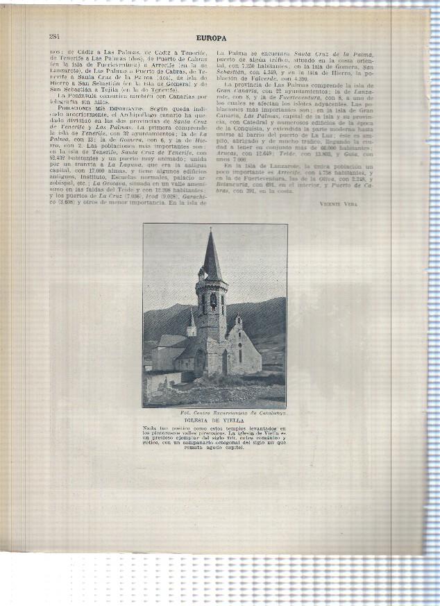 Lamina/sheet/feuille numerada 283/284: casas de Borduis, El calvario de Jatiba, Iglesia de Viella
