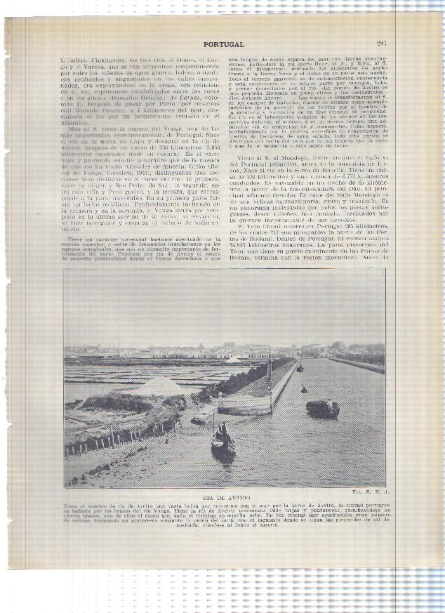 Lamina/sheet/feuille numerada 287/288: Ria de Aveiro y Vista de Cascaes