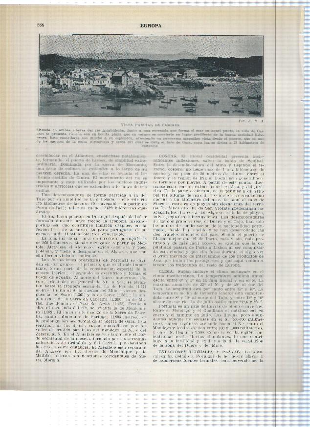 Lamina/sheet/feuille numerada 287/288: Ria de Aveiro y Vista de Cascaes