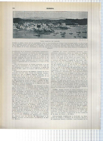 Lamina/sheet/feuille numerada 287/288: Ria de Aveiro y Vista de Cascaes