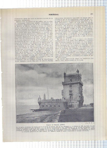 Lamina/sheet/feuille numerada 289/290: Torre de Belem en Lisboa y Cabo San Vicente