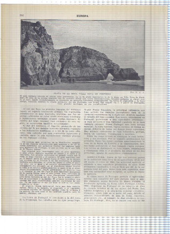 Lamina/sheet/feuille numerada 291/292: Playa Ntra Sra de la Luz y la Sala en Lagos, Playa de la roca en la villa nova de portimao