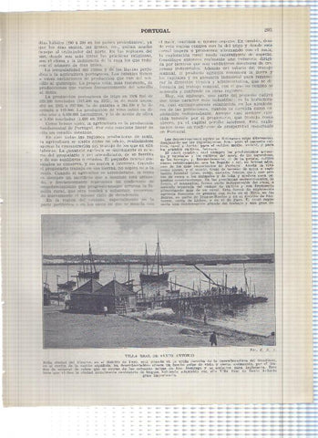 Lamina/sheet/feuille numerada 293/294:  Villa Real de San Antonio y Sierra de la estrella en portugal