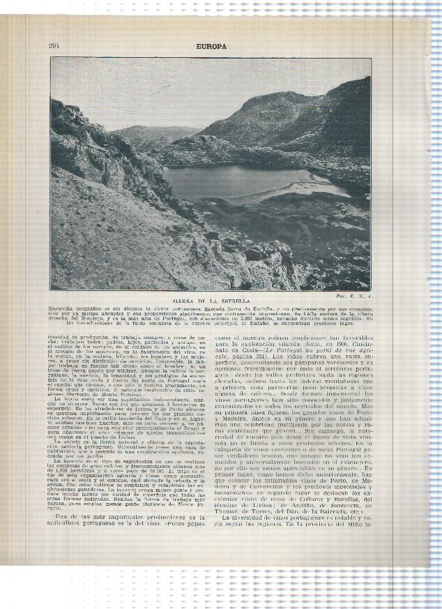 Lamina/sheet/feuille numerada 293/294:  Villa Real de San Antonio y Sierra de la estrella en portugal