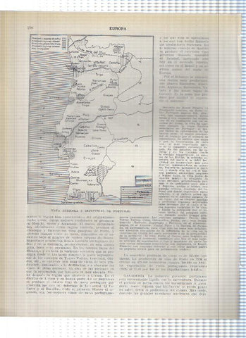 Lamina/sheet/feuille numerada 297/298:  El Tamega en amarante , El Limia en ponta da Barça, Mapa agricola e industrial de Portugal