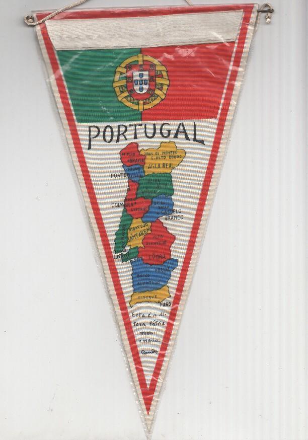 BANDERIN: PORTUGAL - Mapa de Provincias en una cara e ilustracion de Molino en la otra cara.