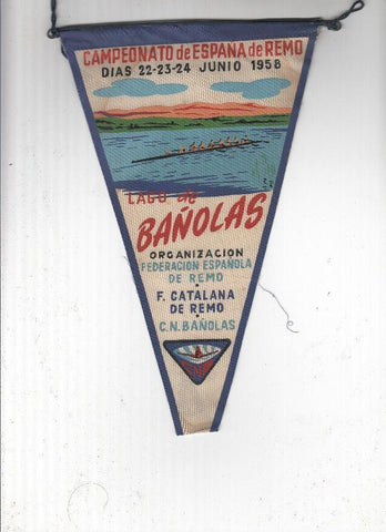 BANDERIN: LAGO DE BAÑOLAS/BANYOLES - Campeonato de España de Remo de 1958 C.N Bañolas