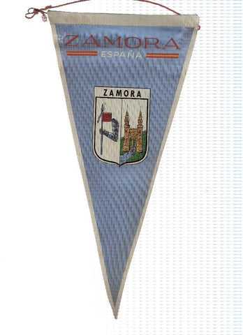 BANDERIN: ZAMORA - Escudo de ZAMORA sobre fondo azul 