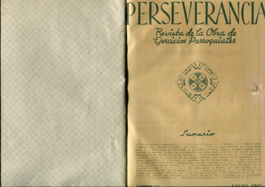 Perseverancia revista de la O.E.P. tomo artesanal con las revistas del año 1947