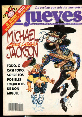 El Jueves revista semanal numero 0850: Michael Jackson, pagina central caricatura de Michael Jackson