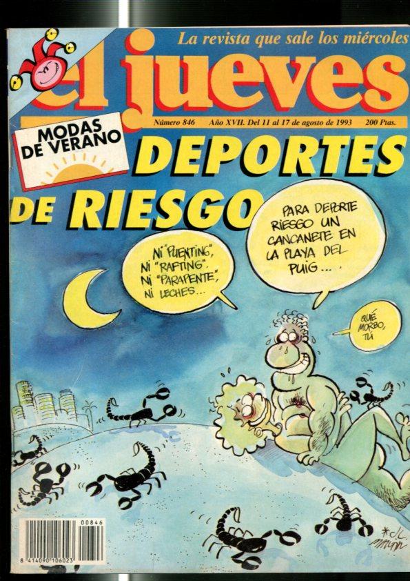 El Jueves revista semanal numero 0846: Deportes de riesgo, pagina central caricatura de Indurain