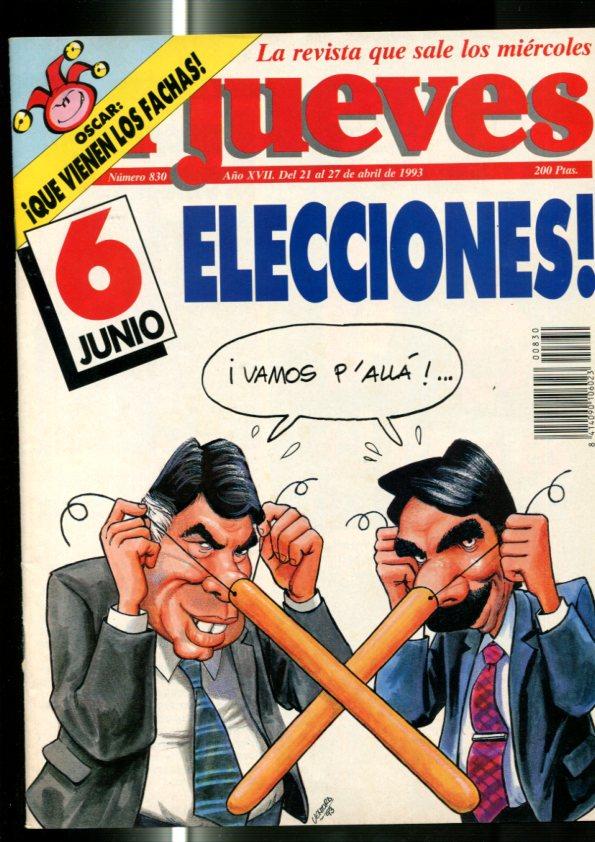 El Jueves revista semanal numero 0830: Elecciones, pagina central caricatura de  Becker