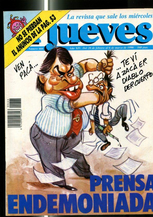 El Jueves revista semanal numero 0666: Prensa endemoniada , pagina central con historietas general