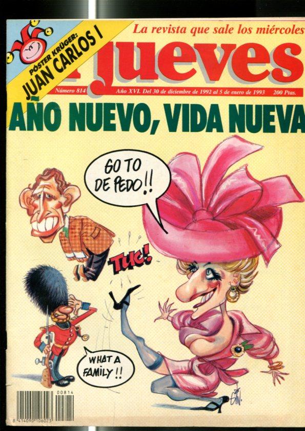 El Jueves revista semanal numero 0814: Año nuevo , pagina central con poster caricatura Juan Carlos I